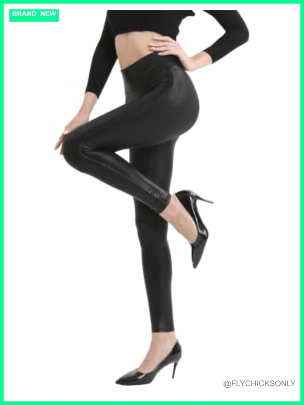 Faux Leather High Waist Stretch Leggings for Women